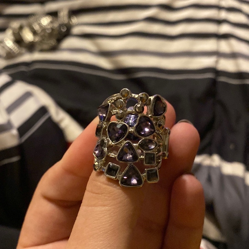 Purple and Grey stone Ring